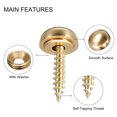 thumbnail image 4 of Uxcell 4Pack 13mm Decorative Screws with Caps Mirror Screws for Mirrors Tables Gold, 4 of 6