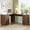 Walnut, variant on 67 Inch Fluted L Shaped Desk, Mid Century Modern Corner Desk with Drawers and Charging Station, Home Office Executive Wooden Computer Desk with Storage Cabinet & File Drawer, Alder White