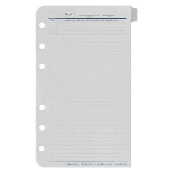 FranklinCovey Undated Two Pages Per Day Month Pack (Pocket Size)
