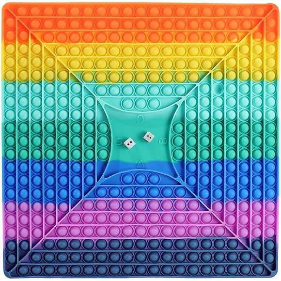 Shuaige Big Pop Game Board Fidget Toy, Jumbo Pop Rainbow Chess Board It Square Push Bubble Popper Fidget Sensory Toys For Parent-child Time, Giant Str