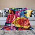 thumbnail image 2 of Shangniulu Rose Flower Blanket Colorful Watercolor Print Throw Blanket Decorative Couch Bed Sofa for Women Kids Gift 50"x60", 2 of 6