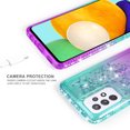 thumbnail image 5 of Compatible for Motorola Moto G Power 2021 Case with Tempered Glass Screen Protector SOGA Diamond Liquid Quicksand Cover Cute Girl Women Phone Case - Teal / Purple, 5 of 5