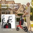 thumbnail image 3 of VEVOR Déambulateur à 3 Roues pour Aînés, Déambulateur Pliable en Aluminium Léger avec Poignée Réglable, Déambulateur de Mobilité Extérieure avec Grandes Roues et Sac de Rangement Spacieux, Capacité de 260LBS, 3 of 9