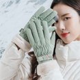 thumbnail image 1 of Woman Riding Windproofed Gloves Thick Soft Fleece Cuff Anti-slip Water Resistant Design for Cold Weather Outdoor Skiing and Cycling, 1 of 6