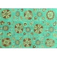 thumbnail image 1 of Ahgly Company Machine Washable Indoor Rectangle Abstract Turquoise Blue Modern Area Rugs, 6' x 9', 1 of 4