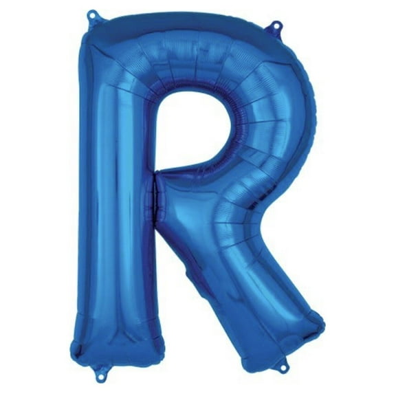 Anagram 86464 32 in. Letter R Shape Foil Balloon  Blue
