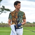 thumbnail image 4 of Daiia Seasonal Tree Reflection Pattern Men’s Polo Shirts,Solid Deck Shirt,Classic Fit, Breathable Cotton Polo for Casual and Sport Wear-Medium, 4 of 7