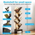 thumbnail image 3 of Casacomoda 6 Tier Tree Bookshelf, Bookcase with LED Lights, Display Floor Standing Storage Shelf, Book Organizer Shelves for Home Office, Living Room, Black, 3 of 9