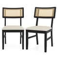 thumbnail image 1 of Costway Rattan Dining Chairs Set of 2 with Padded Seat, Rubber Wood Legs & Curved Backrest, 1 of 9