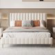 thumbnail image 3 of Luxury Bedroom Furniture With Two Beside Tables Stainless Steel Wooden Graceful Shapes Stable Skeleton Leather Double Bed Set My Lux Decor Round, 3 of 14