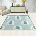 thumbnail image 3 of 5'3" x 4' (63 x 48 inch) Area Rug, Pad Cute Elephant Nursery Rugs Floor Mat for Kids Playing Room Living Room Bedroom, 3 of 6