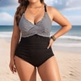 thumbnail image 2 of WAYUTE Womens One Piece Swimsuits Plus Size Retro Stylish Pritns Full Coverage Rash Guard Stretch Tummy Control Swimwear, 2 of 4