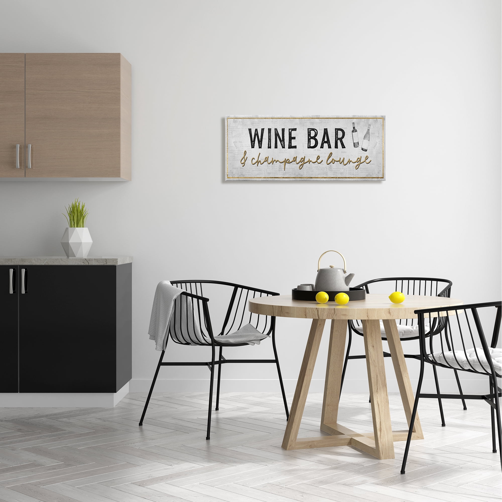 Stupell Industries Wine Bar Champagne Lounge Distressed Vintage Kitchen Sign,30 x 13, Design by Natalie Carpentieri