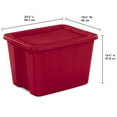 thumbnail image 3 of Sterilite 18 Gallon Tote, Plastic Christmas Storage Bin with Snap-on Lid, Ideal for Holiday Linens, Décor, Keepsakes and More, Red, 3 of 13