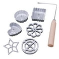thumbnail image 1 of Aluminum Cookie Maker Set with Wooden Handle Detachable Frying for Kitchen Baking and Cooking, 1 of 4