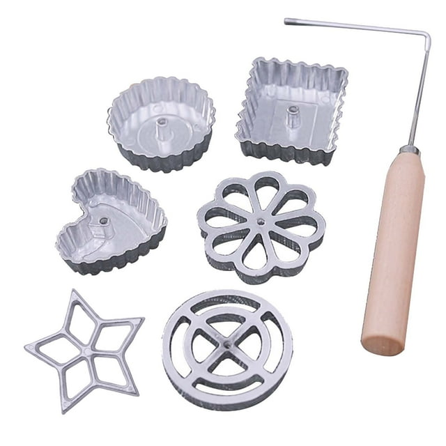 Aluminum Cookie Maker Set with Wooden Handle Detachable Baking for Kitchen and Cooking