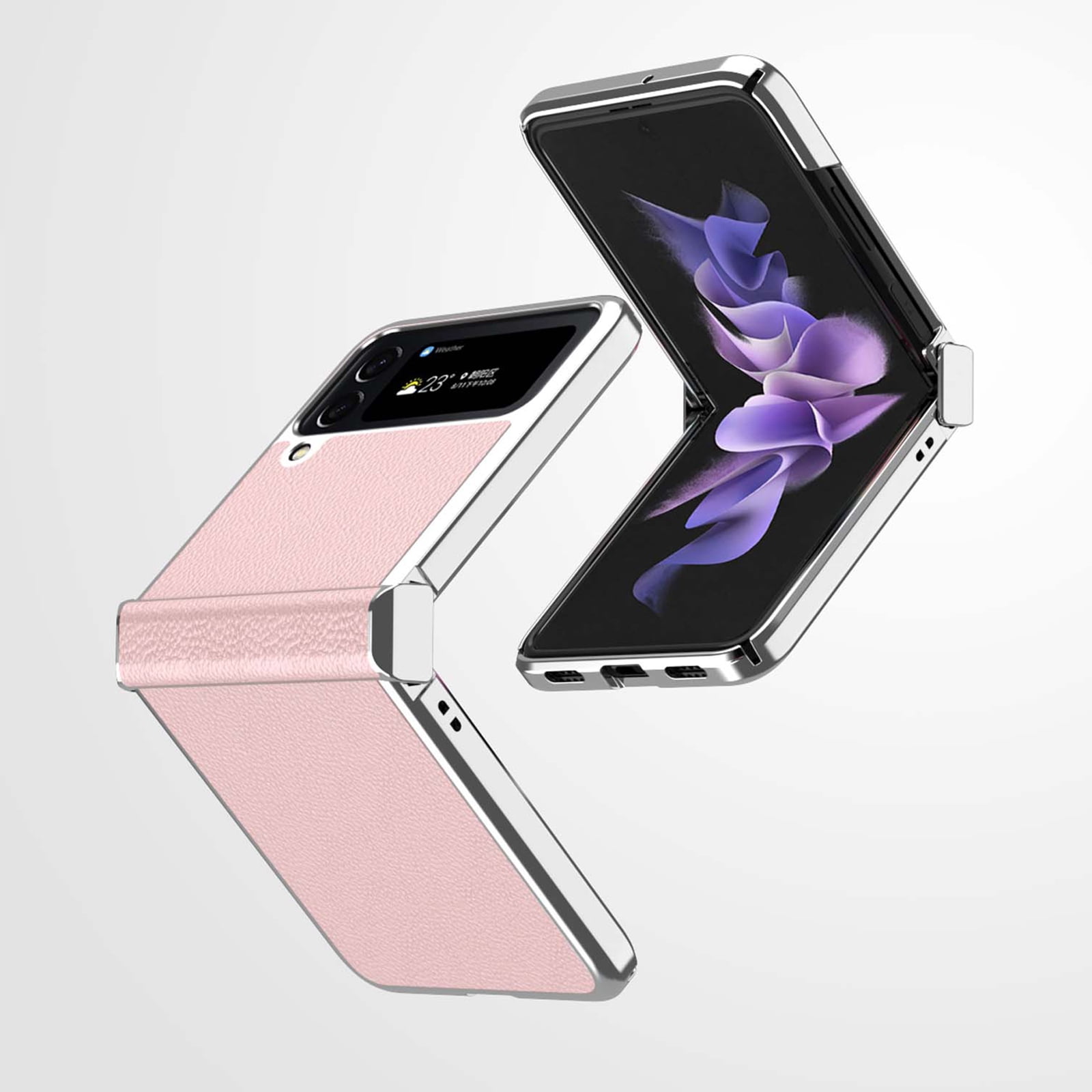 For Galaxy Z Flip 4 Case Samsung Flip 4 5g Case With Hinge Protection Compatible With Plating Premium Leather Folding Phone Cover Case For Samsung Galaxy Z Flip 4 5g 22 Blue Walmart Com
