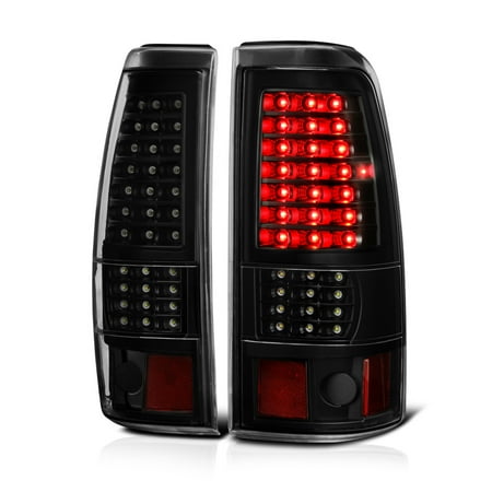 Chevy Silverado Tail Lamp VIPMOTOZ Black Smoke Full-LED Tail Light Lamp Assembly For 1999-2002 Chevy Silverado & 1999-2006 GMC Sierra 1500 2500 3500, Driver & Passenger Side ()