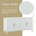 thumbnail image 4 of Lunale 4-Door 63.1" Accent Storage Sideboard Buffet Cabinet, Wave Design Doors with Golden Handles, White, 4 of 7