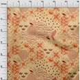 thumbnail image 3 of oneOone Velvet Orange Fabric Asian Japanese Pattern Craft Projects Decor Fabric Printed By The Yard 58 Inch Wide, 3 of 5