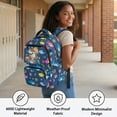 thumbnail image 5 of Yspwyqan Tropical Fishing Shark School Backpack for Kids, 17 Inch 600D Polyester Lightweight Bookbag, Multi-Pocket Fits 15.6 Laptop with Front Pocket for Elementary Travel, 5 of 7