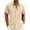 AX24-Beige, variant on Lumtrix Men's Cuban Guayabera Shirt Short Sleeve Button Down Color Block Shirts Casual Summer Beach Shirts with Pocket Beige L