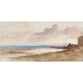 thumbnail image 2 of Clarkson Stanfield 14x9 Black Ornate Wood Framed Double Matted Museum Art Print Titled: On the Shore, Sunset (1835-1867), 2 of 5