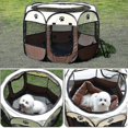 thumbnail image 4 of Tienda de campaña plegable para mascotas, casa de malla de 8 paneles, caseta para cachorros para perros, gatos y conejos (marrón, s), 4 of 4