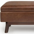 thumbnail image 6 of Allora 36" Faux Leather Mid Century Storage Ottoman in Saddle Brown, 6 of 7