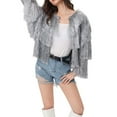 thumbnail image 2 of Yuanlong Womens Jackets Flowy Fringed Jacket For Women Plain Long Sleeve, Carnival Holiday Loose Dense Multilayer Coats, 2 of 4