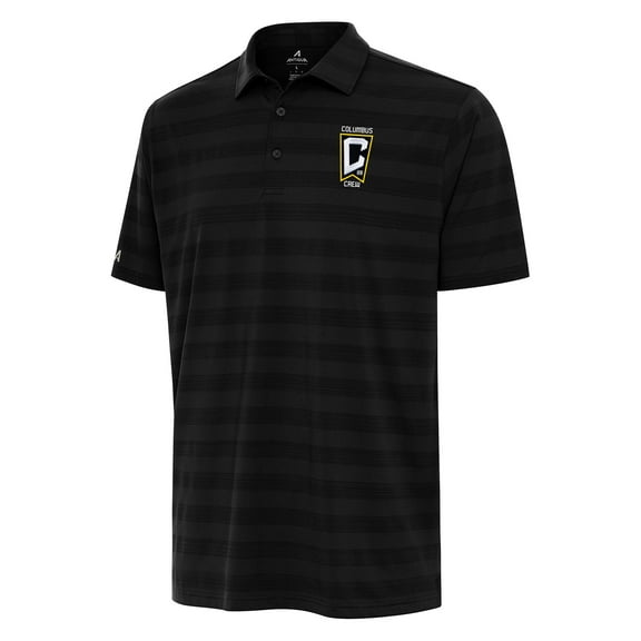 Men's Antigua Black Columbus Crew  Tunnel Polo