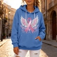 thumbnail image 4 of In October We Wear Pink Hoodie Womens Pink Ribbon Angel Wings Breast Cancer Sweatshirt Long Sleeve Breast Cancer Awareness Support Shirt With Pockets, 4 of 4
