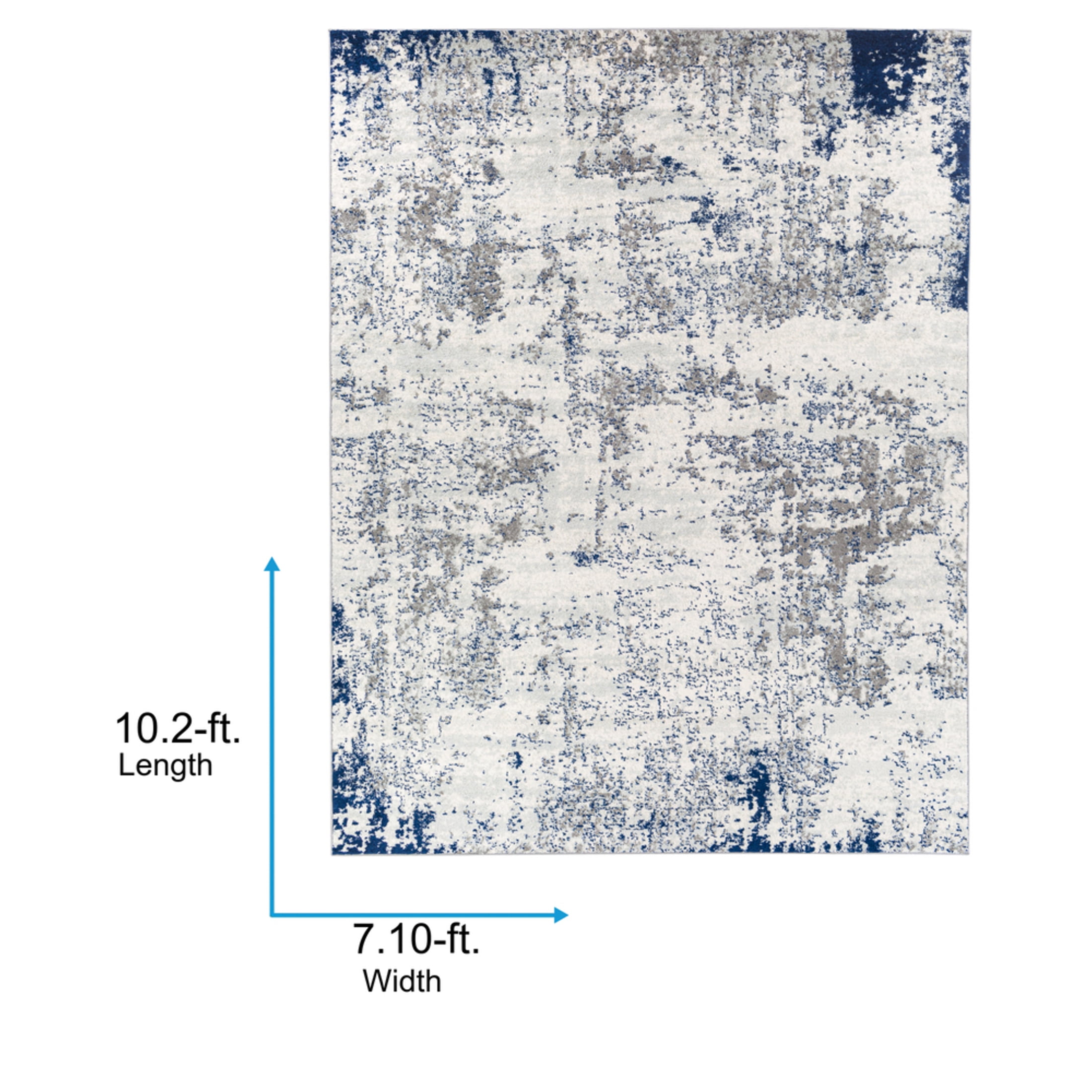 Livabliss Area Rugs for Living Room, 8x10 Sunderland Modern White Rug, Bedroom Dining Room Home Decor Stain Resistant Carpet (7'10" x 10'2")