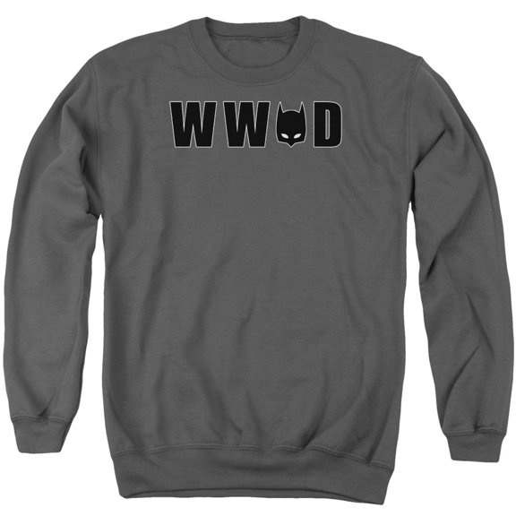 Batman Wwbd Mask Adult Crewneck Sweatshirt Charcoal