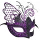 thumbnail image 2 of Máscara de mujer máscara veneciana/Halloween/fiesta/baile/carnaval/boda/decoración de pared (mariposa morada), 2 of 5