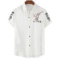 thumbnail image 3 of Camisa de hombre con estampado 3D de flor de cerezo de estética japonesa, camisa clásica de manga corta de moda casual blanca pura, talla grande 2024, 3 of 5