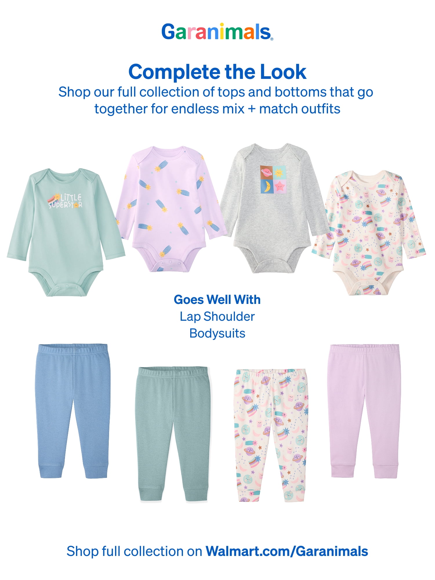 Garanimals Newborn & Baby Girl 100% Cotton Jogger Pants, Sizes 0–24M, Single or 4-Pack