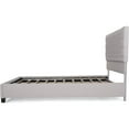 thumbnail image 3 of Benjara Amare Platform Queen Size Bed, Button Tufted Light Gray Polyester, 3 of 5