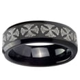 thumbnail image 2 of Medieval Cross 8MM Beveled Edge Polish Black Tungsten Men Ring, 2 of 2