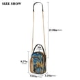 thumbnail image 3 of Leather Handbag Crossbody Bag Orange Cat in The Window, 3 of 7
