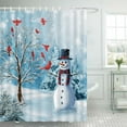 thumbnail image 4 of Newhomestyle Winter Christmas Cardinal Birds Shower Curtain Snowy Tree Snowflake Scene Shower Curtain for Bathroom Bathtubs Decor , 72x72 inches, 4 of 7