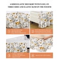 thumbnail image 6 of Vintage Botanical Wrap Around Bed Skirts for King Bed 18" Drop, Bed Skirt with Adjustable Elastic Belt Dust Ruffle Bed Valance for Bedroom Hotel Luxury Yellow Spring Floral Butterfly Bed Frame Cover, 6 of 7
