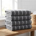 thumbnail image 7 of REGALWOVEN Pure Cotton Soft Hand Towels, Wavy Stripe Highly Absorbent Towels, 2 Pack Decorative Towel Set for Bathroom, Guest Room, Holiday Dark Grey 29" x 13", 7 of 7