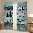 thumbnail image 2 of Castle Fairy Rustic Camping Quote Curtains Pack of 2 (42x84 Each) for Adults, Camper Silhouette Curtains Blackout for Nursery, Teal Gray, 2 of 6