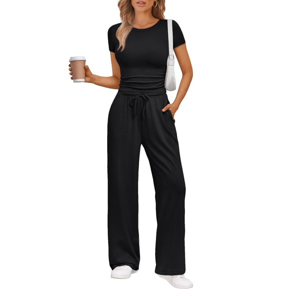 Conjunto coordinado Trendy Queen de 2 piezas con pantalón de pierna ancha