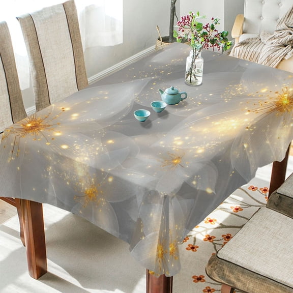 BZSMCE Square Tablecloth White Blossom Light Pattern Tableclothes