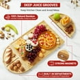 thumbnail image 3 of 3-Pack Magnetic Bamboo Cheese Board Set with Deep Juice Grooves, Large Versatile Wooden Charcuterie Board & Platter for Kitchen Party Wedding Food Prep, 28 in, 3 of 7