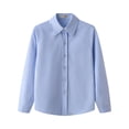 thumbnail image 5 of Junboys Children's Long Sleeve School Uniform Shirt - Casual Dress Top for Everyday, Great Back to School Clothes for Kids, Classic Button-Free Shirt for Comfort,Blue 140, 5 of 6