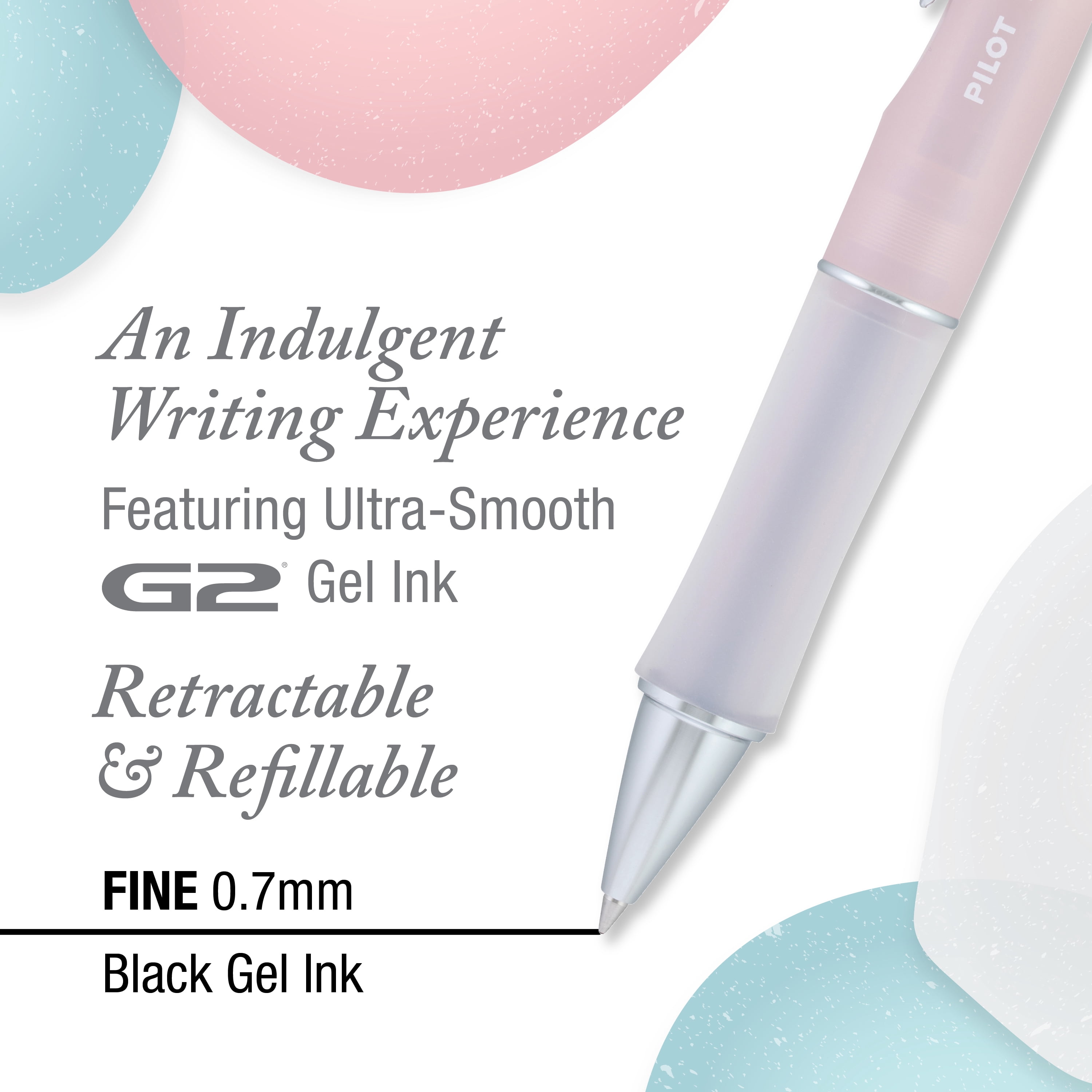 Pilot Dr. Grip Serenity Retractable Gel Ink Pen, Light Pink Barrel, Fine Point (0.7 mm) Black Ink 1 Pack