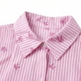 thumbnail image 5 of VBVC Women's and Women's Plus Button Down Shirt , Ladies' Short Sleeve Smock Tunic Top , Striped Babydoll Summer Flowy Blouse For Women, Pink , S-5XL, 5 of 6